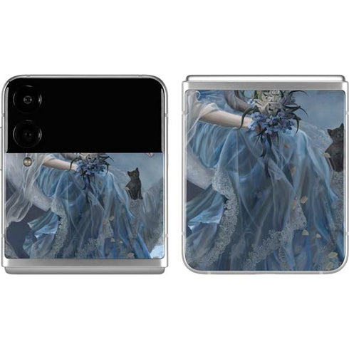 Fairy with Black Cat Sitting on Moon by Nene Thomas Galaxy Z Flip4 5G Skin